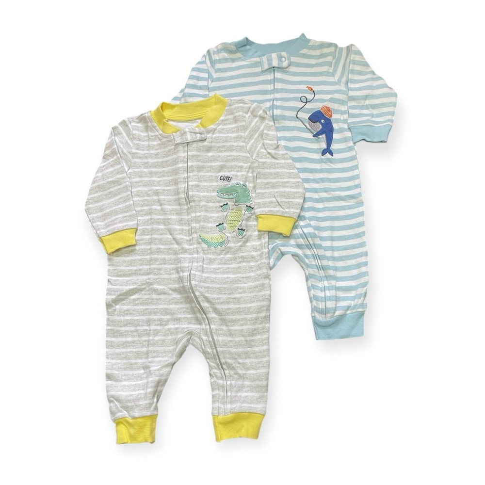 2-Pack Long Sleeve Cotton Romper Jumpsuits Baby size 6M